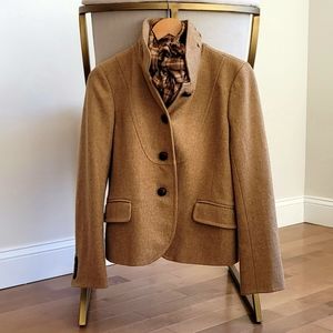 Rare J.Crew Iconic Bella Camel Herringbone Wool Jacket  Sz.8